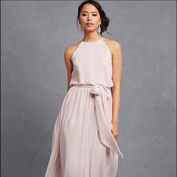 BHLD Donna Morgan Alana Dress Palest Pink Wedding - Picture 9 of 13